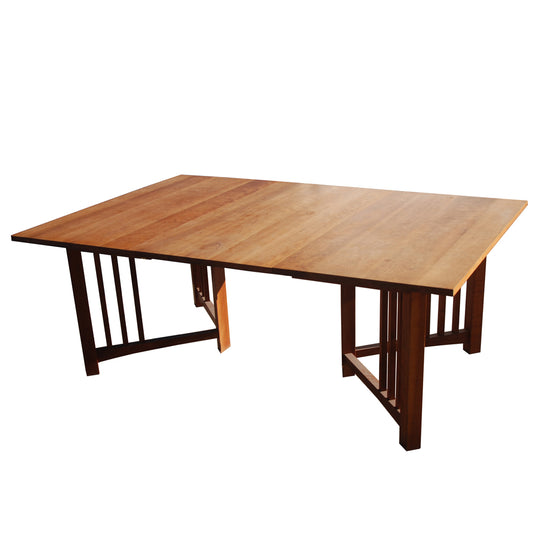 71″ Extension Dining Table with 1 Leaf in the Style of Frank Lloyd Wright