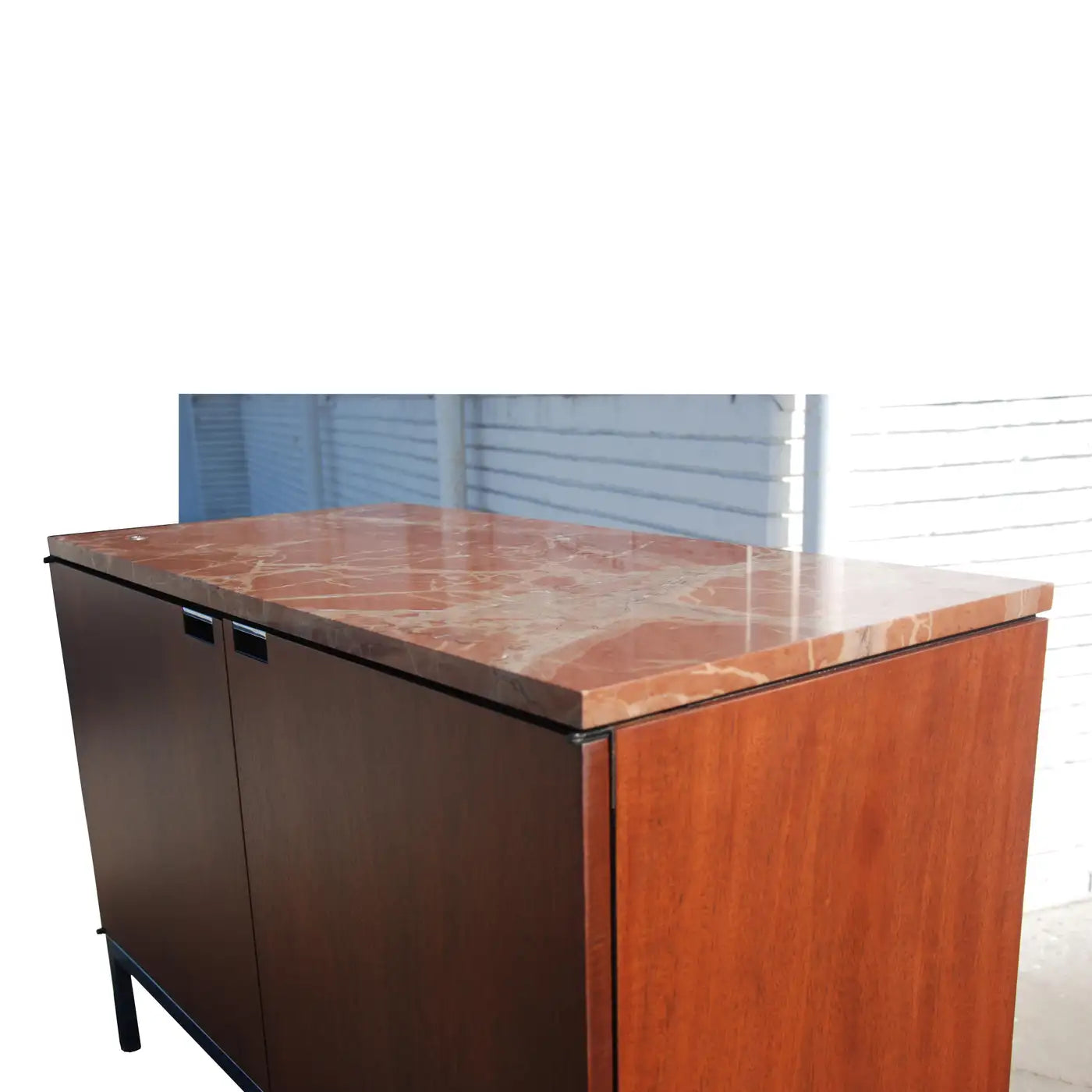 Modern credenza cabinet with marble top by knoll