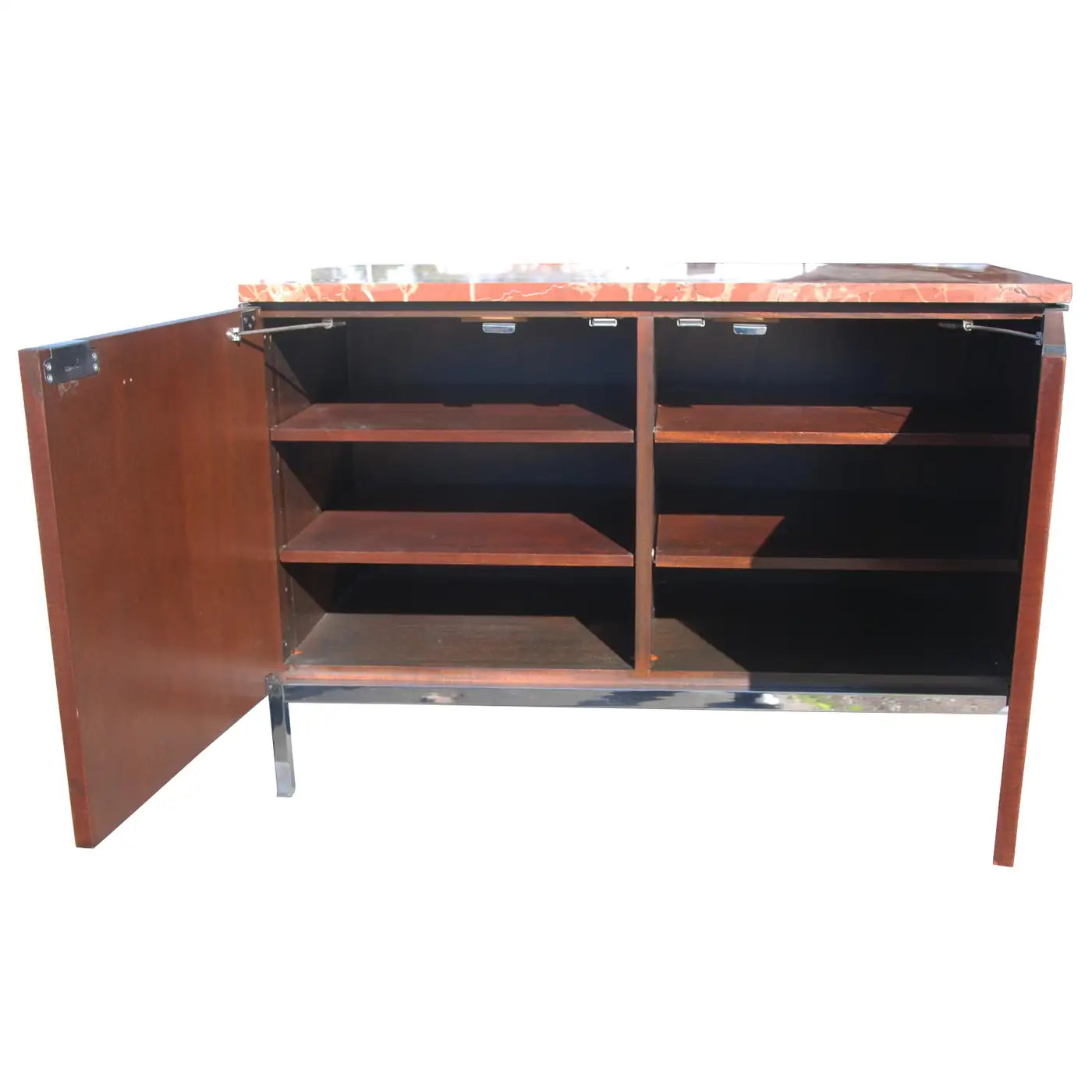 Modern credenza cabinet with marble top by knoll