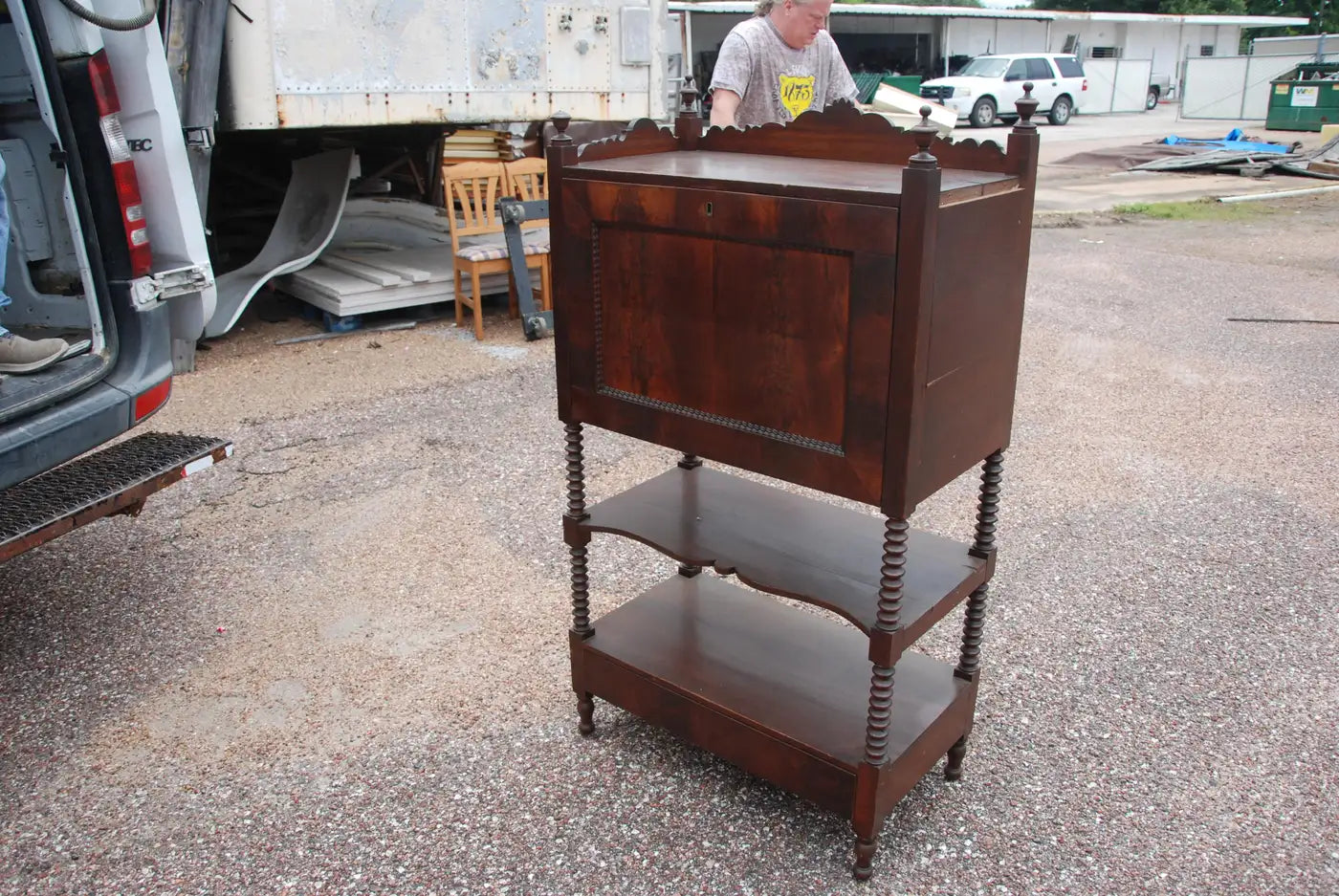 Aesthetic Movement Bonheur du Jour Secretary Desk Cabinet