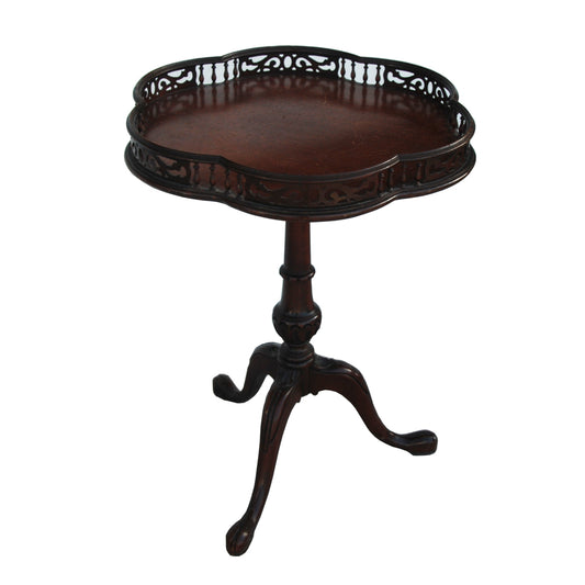 Chippendale Mahogany Tripod Table with Decorative Gallery Edge