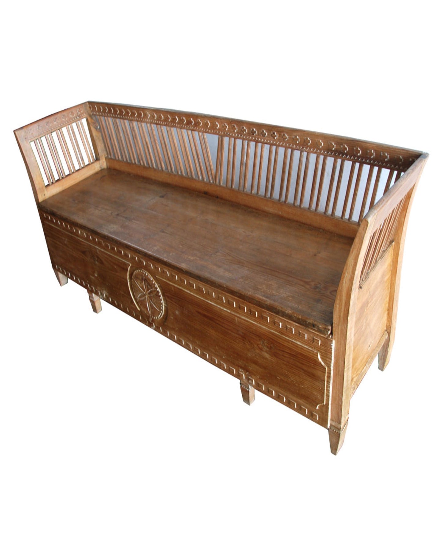 Gustavian Period Swedish Bench with Storage