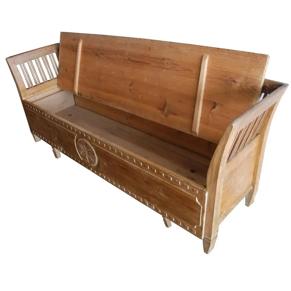 Gustavian Period Swedish Bench with Storage