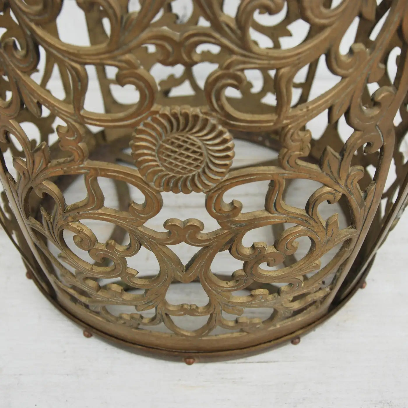 Vintage Brass Fretwork Stool