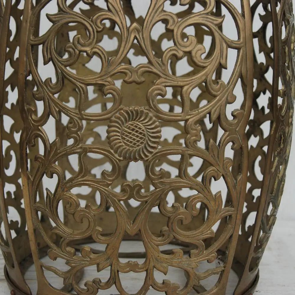 Vintage Brass Fretwork Stool