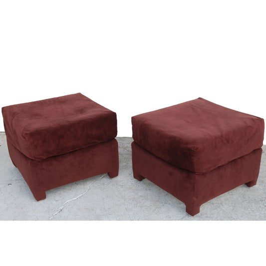 Microsuede Maroon Ottoman