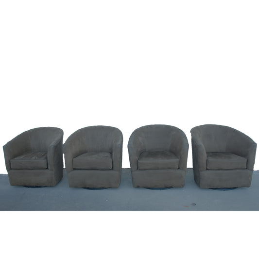 Grey Ultrasuede Swivel Lounge Chairs by Furniture of America