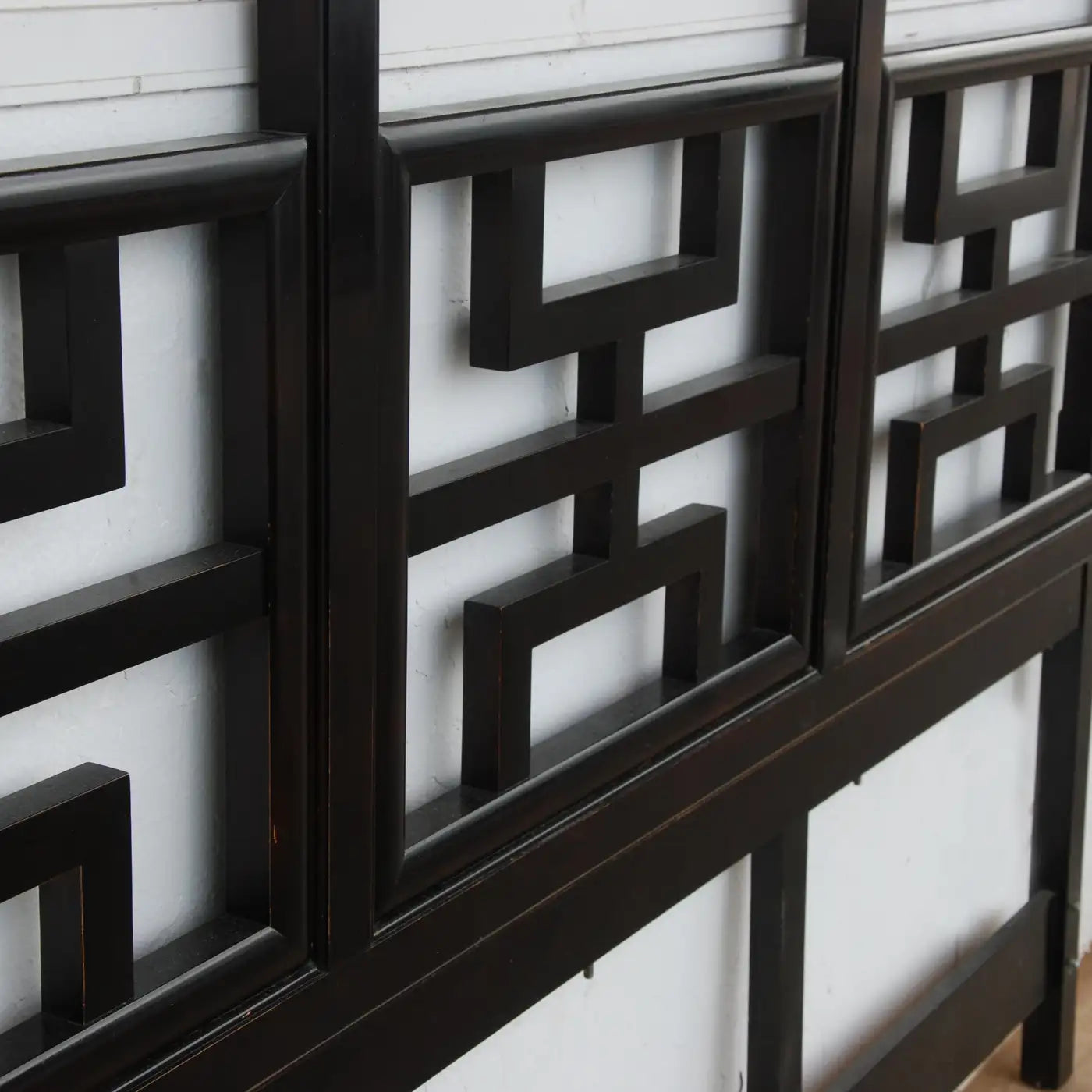 93" Black Lacquered Chin Hua Headboard by Century Furniture