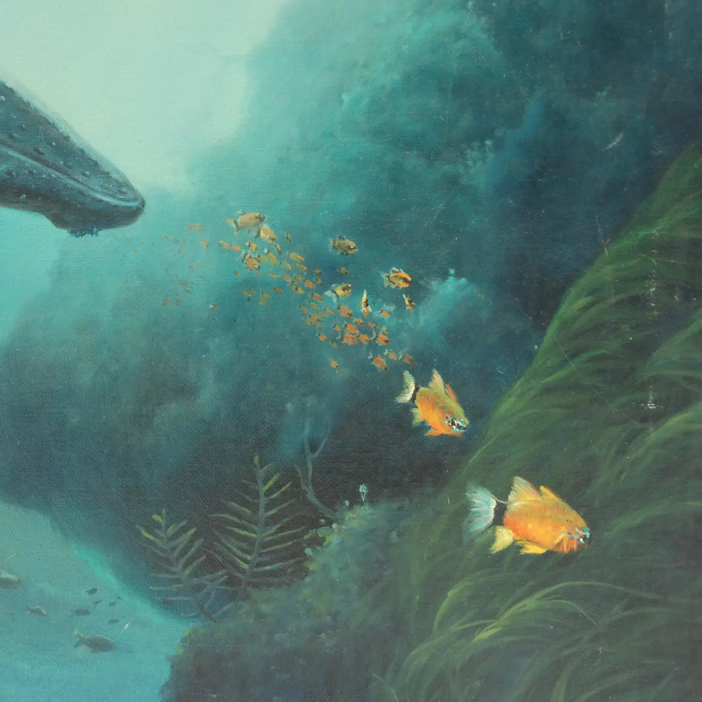 Anthony Casay Signed Marine Life Painting, 1989