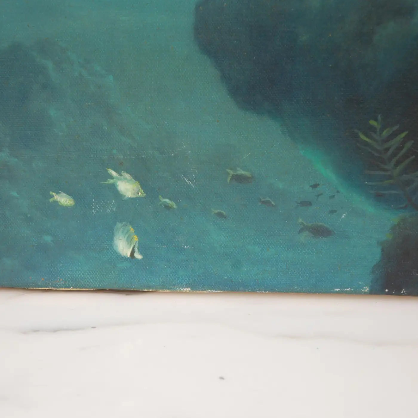 Anthony Casay Signed Marine Life Painting, 1989