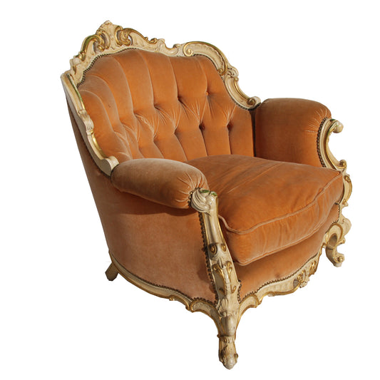 Baroque Mohair Gilted Lounge/ Arm Chair