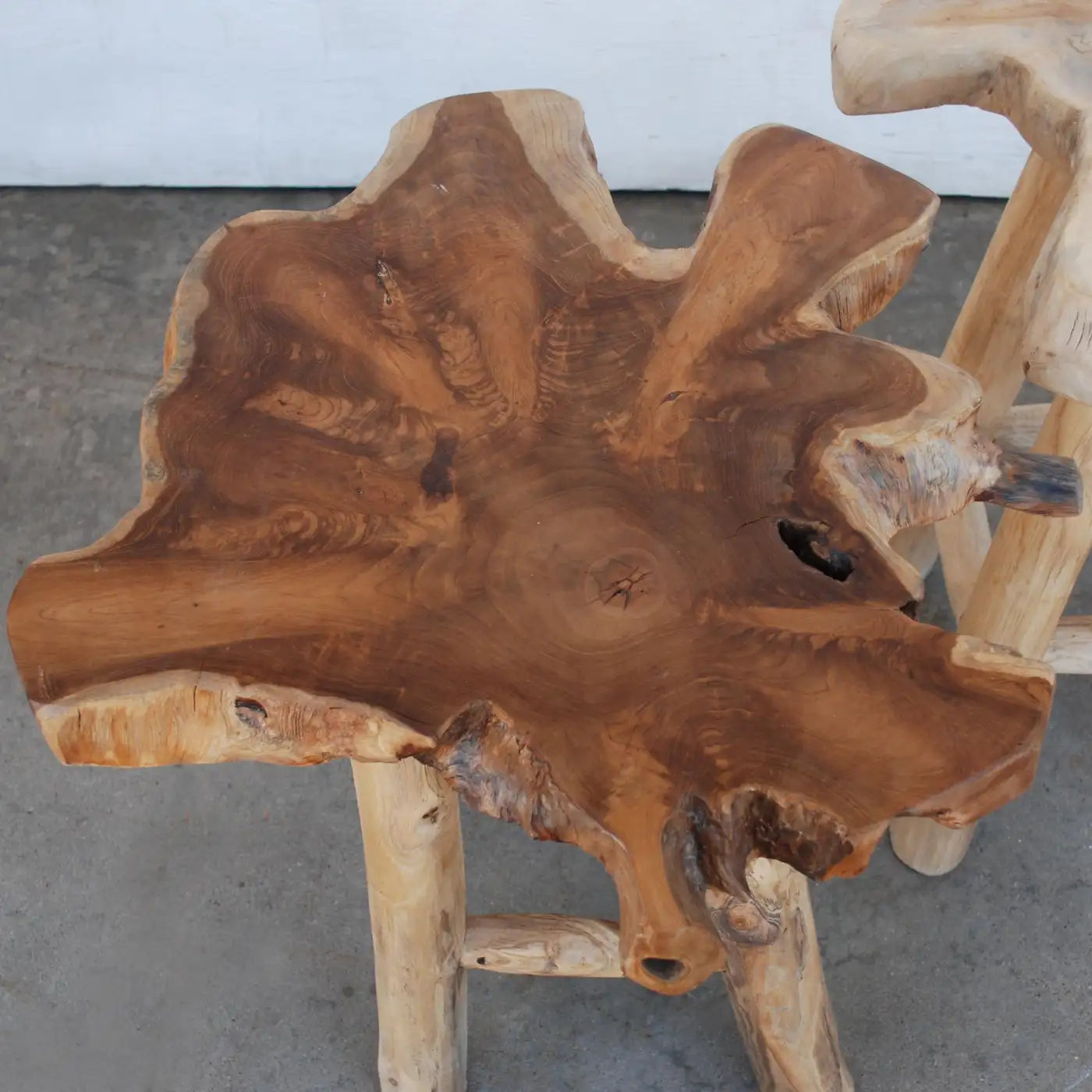 Pair of Rustic Live Edge Stools