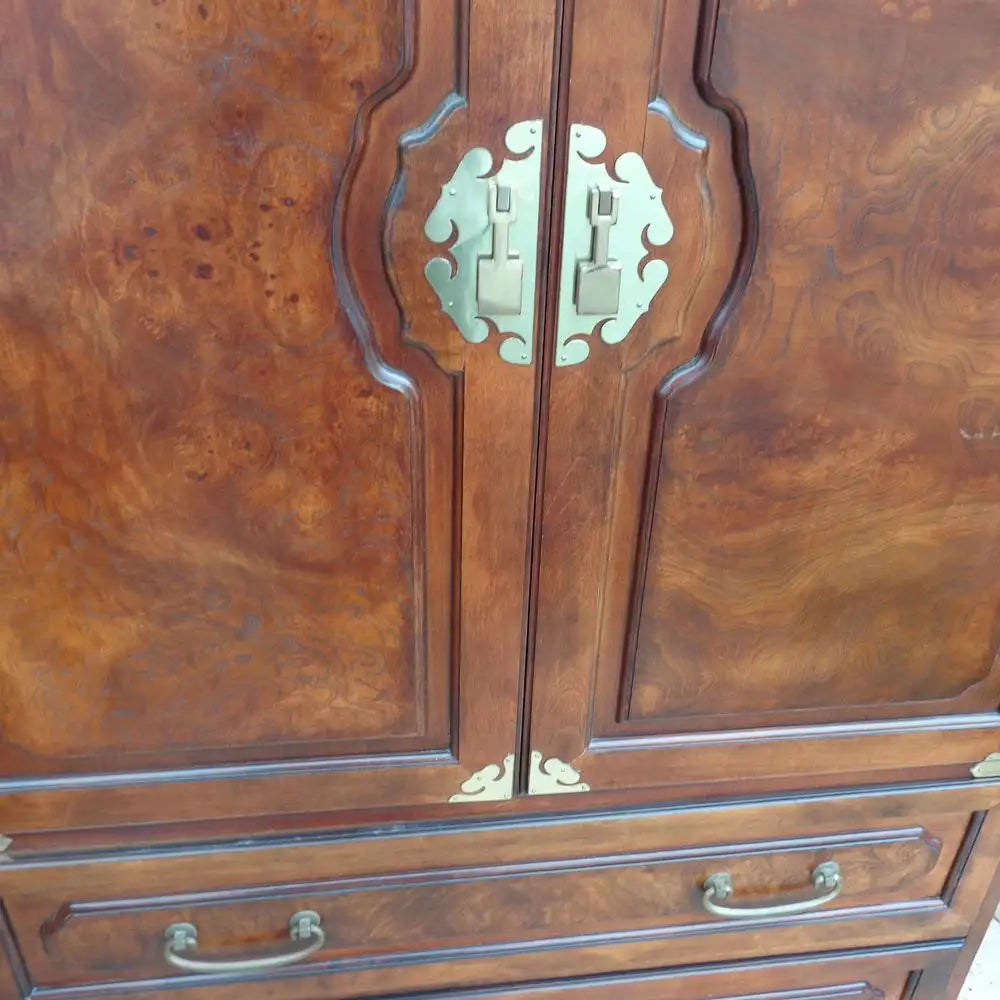 Midcentury Chin Hua Campaign Armoire by Bernhardt