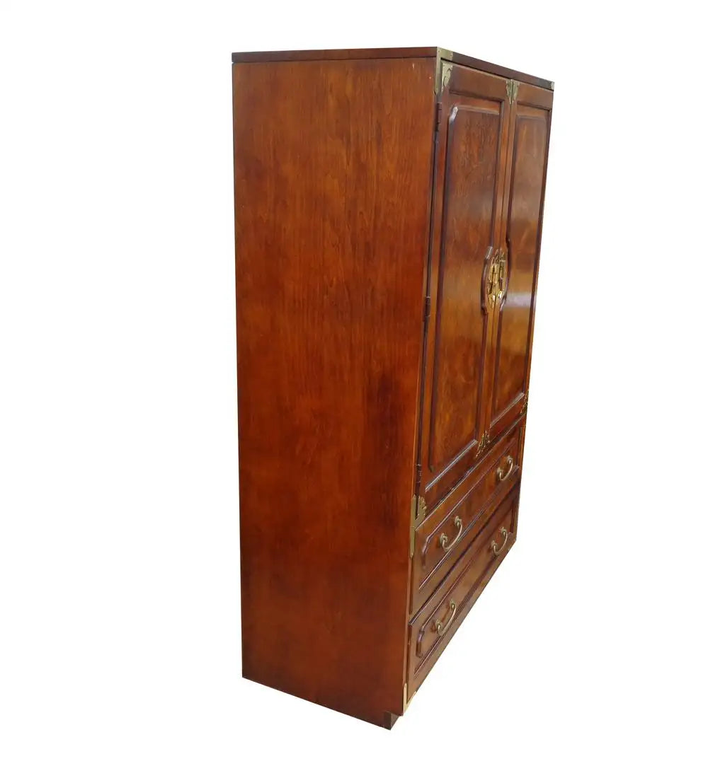 Midcentury Chin Hua Campaign Armoire by Bernhardt