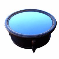 Round Coffee Table with Glass Top