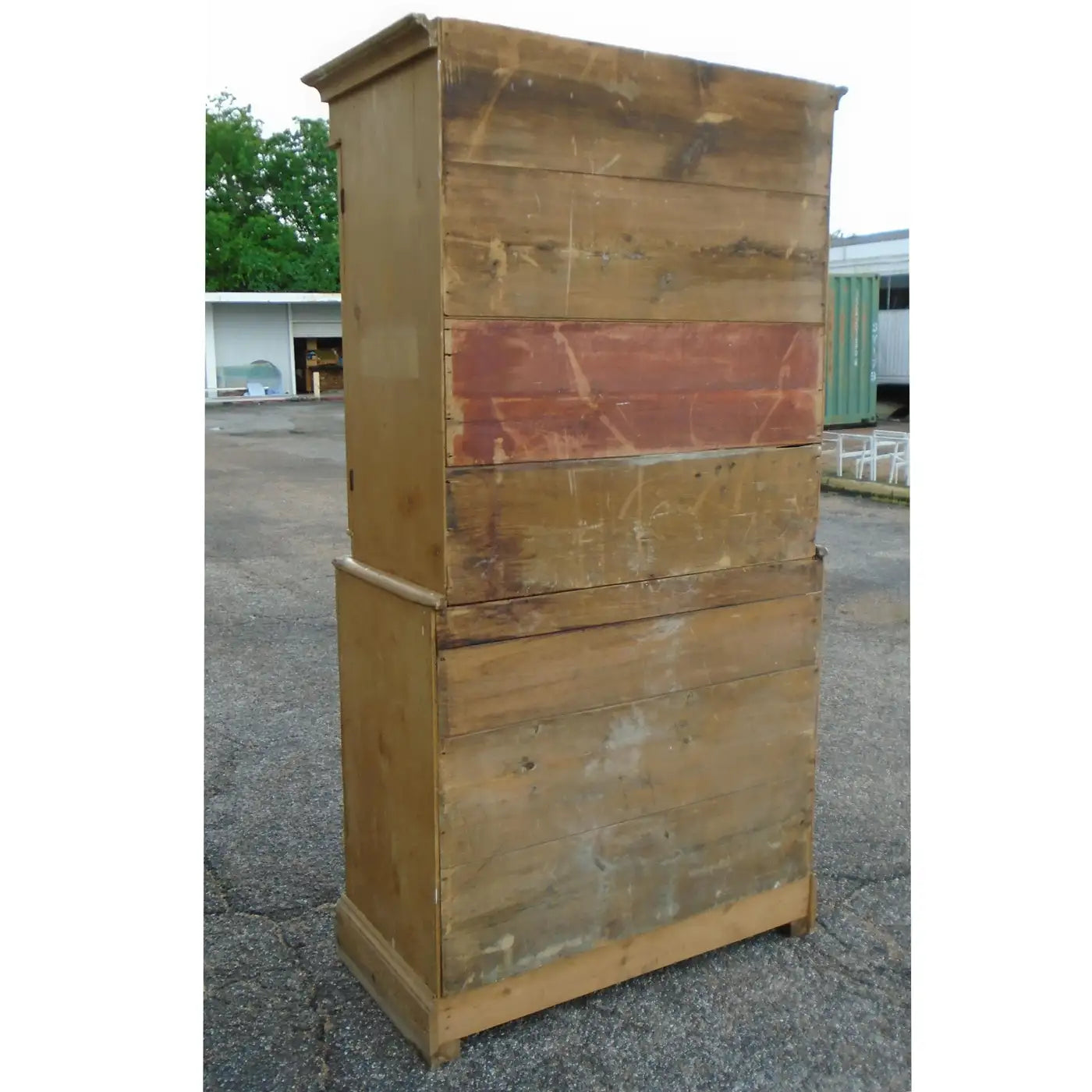 Early 20th Century Rustic Antique Pine Cupboard Cabinet