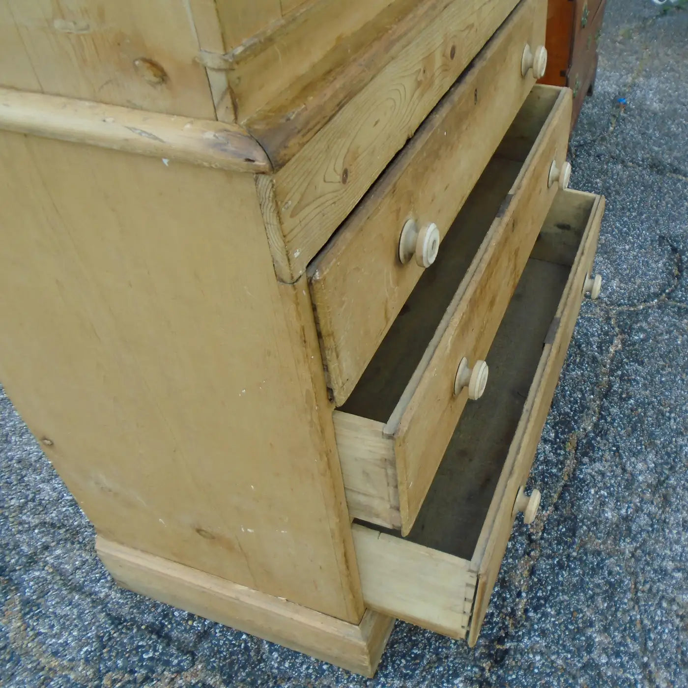 Early 20th Century Rustic Antique Pine Cupboard Cabinet