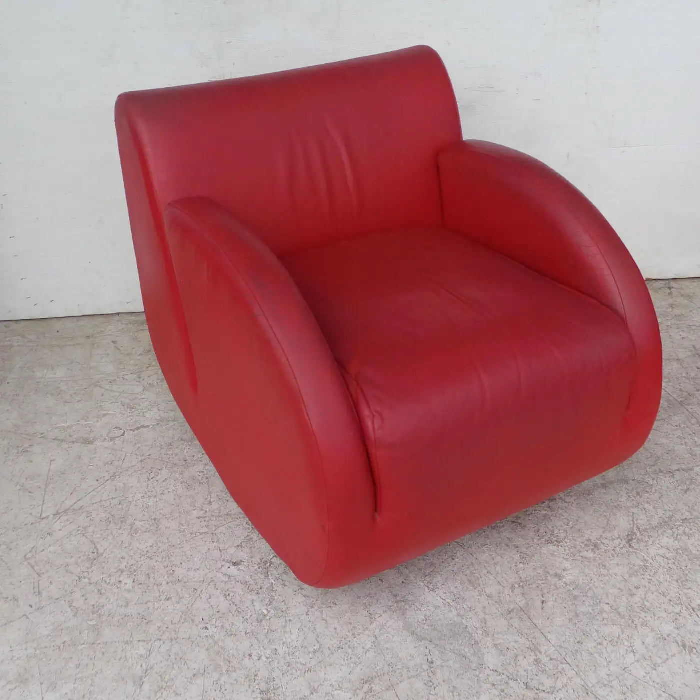 Pair of Vladimir Kagan "Rock Star" His and Her Lounge Chairs and Ottoman