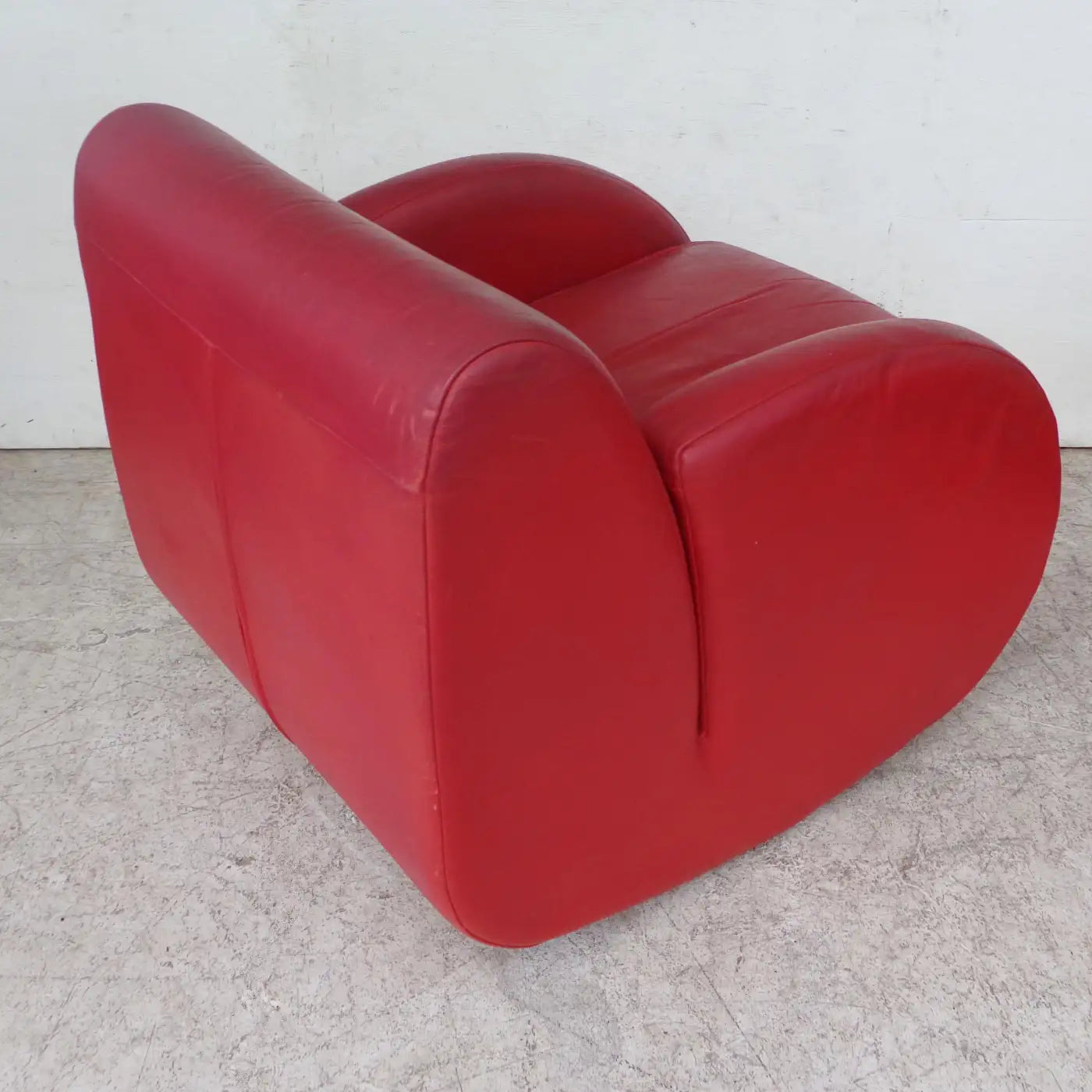 Pair of Vladimir Kagan "Rock Star" His and Her Lounge Chairs and Ottoman