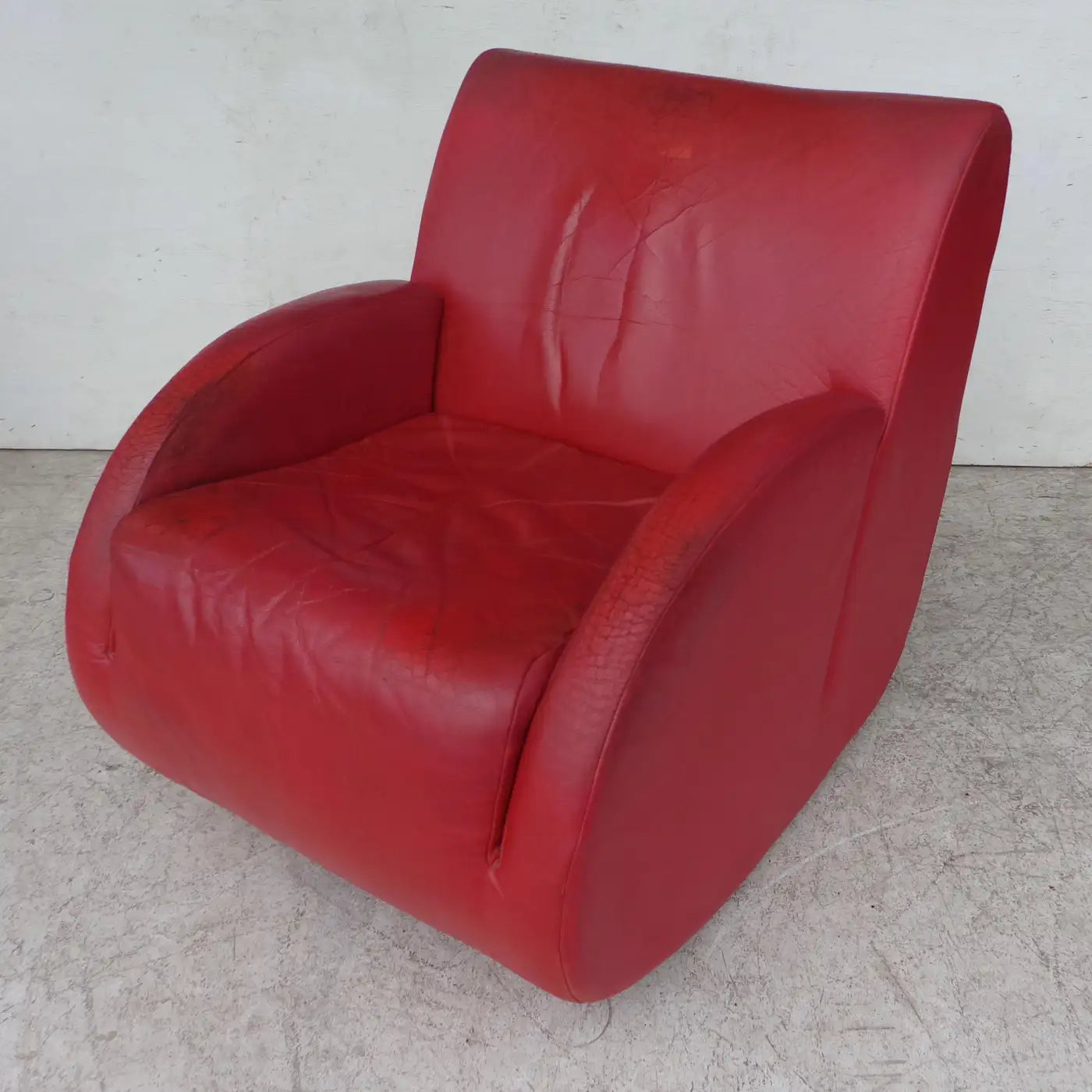 Pair of Vladimir Kagan "Rock Star" His and Her Lounge Chairs and Ottoman