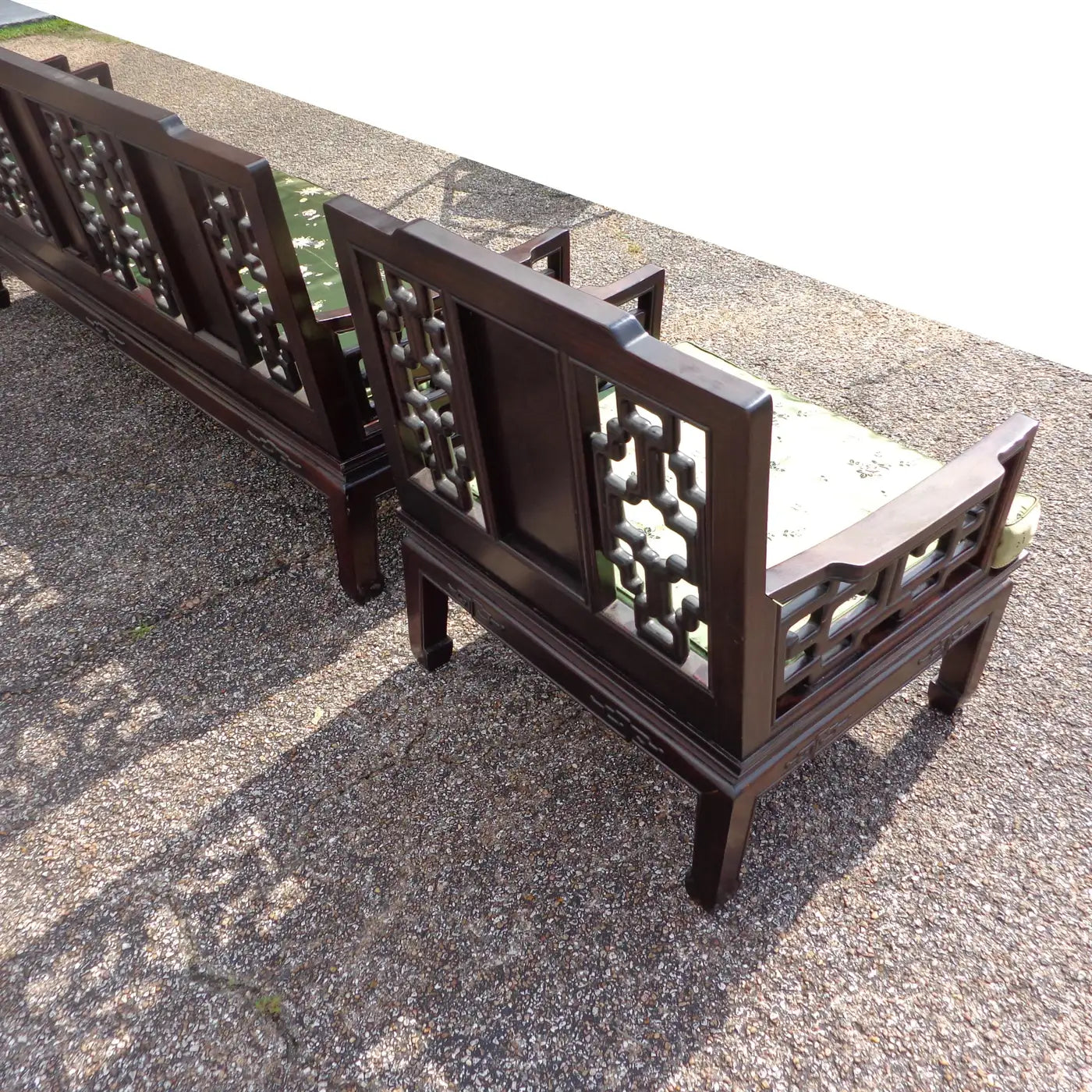 Vintage Chinoiserie Ming Style Rosewood Sofa