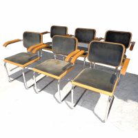 Six Thonet Arm Can chairs