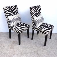 Pair of Zebra Print Chairs with Pillows