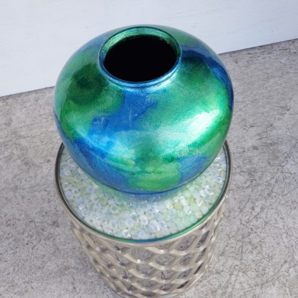 11″ Green Blue Decor Vase (MS10071)