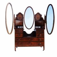 Vintage Victorian 3-Mirror Vanity with Glove Boxes