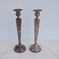 Pair of 10″ Vintage Sterling Silver Candle Holder