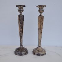 Pair of 10″ Vintage Sterling Silver Candle Holder