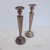 Pair of 10″ Vintage Sterling Silver Candle Holder