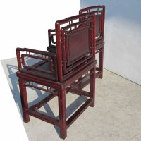 Pair of Chinese Rosewood chairs with Mother of Pearl Deco