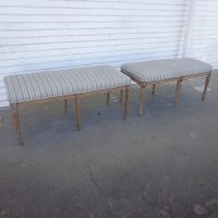 Two 42″ French Ticking Benches