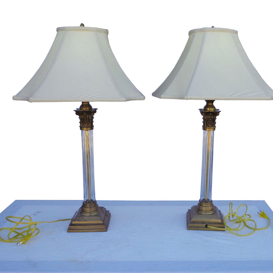 Pair of 31″ Crystal Table Lamps (MS10139)