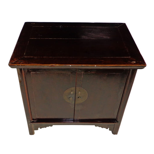 40″ Antique Chinese Black Lacquer Cabinet (MS10142)