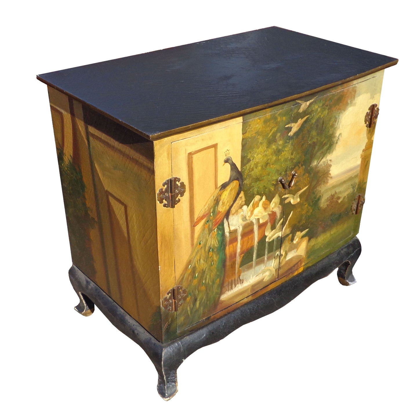 30″ Vintage Cabinet Painted with Peacock (MS10144)