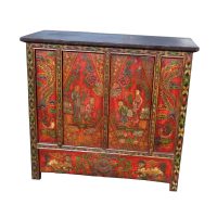 40″ 19th Century Qing Gansu Painted Cabinet (MS10146)