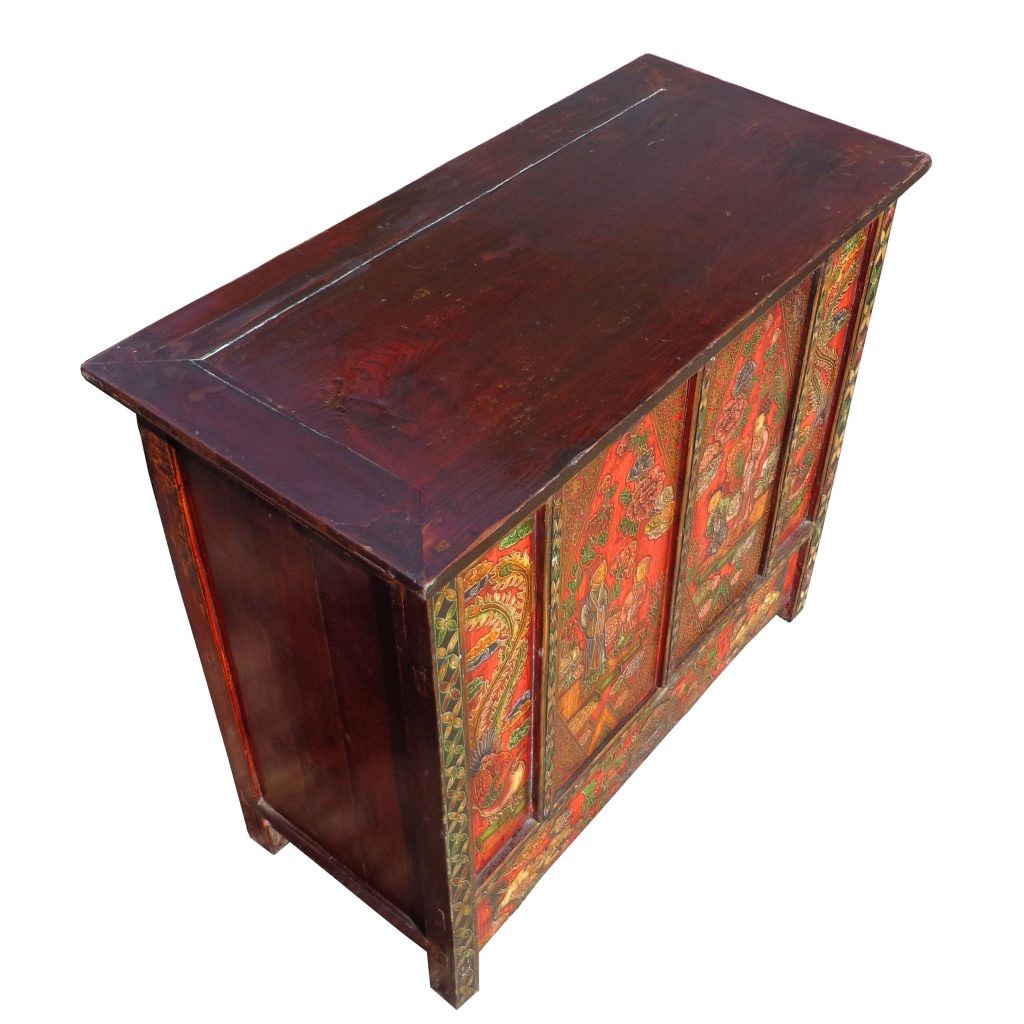 40″ 19th Century Qing Gansu Painted Cabinet (MS10146)