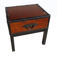 24.5″ Two Toned Wooden Chest Side Table