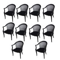 Jack Lenor Larsen Banker Style Arm Chairs