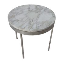 18.5″ Marble and Chrome Round Side Table