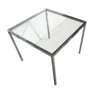 Knoll style Glass Table - Elevate your space with sleek sophistication and timeless style embodied in this Chrome Side Table inspired by Knoll's iconic design.