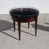 24″ Round Side Table with Glass Top