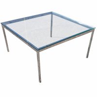 36″ Glass Top and Chrome Coffee Table