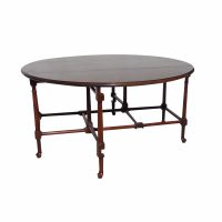 38″ Round Baker Coffee Table with 2 Foldable Leaves