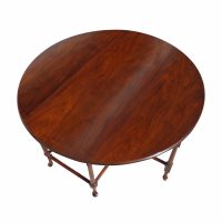 38″ Round Baker Coffee Table with 2 Foldable Leaves