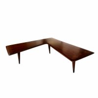Lane Acclaim Mid Century Walnut Dove Tail Boomerang Coffee Table by Andre Bus
