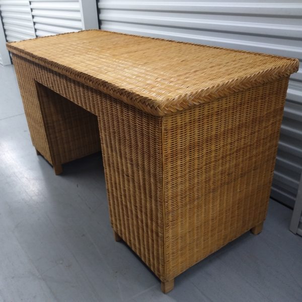 70s Bamboo Wicker Desk (MS10349)