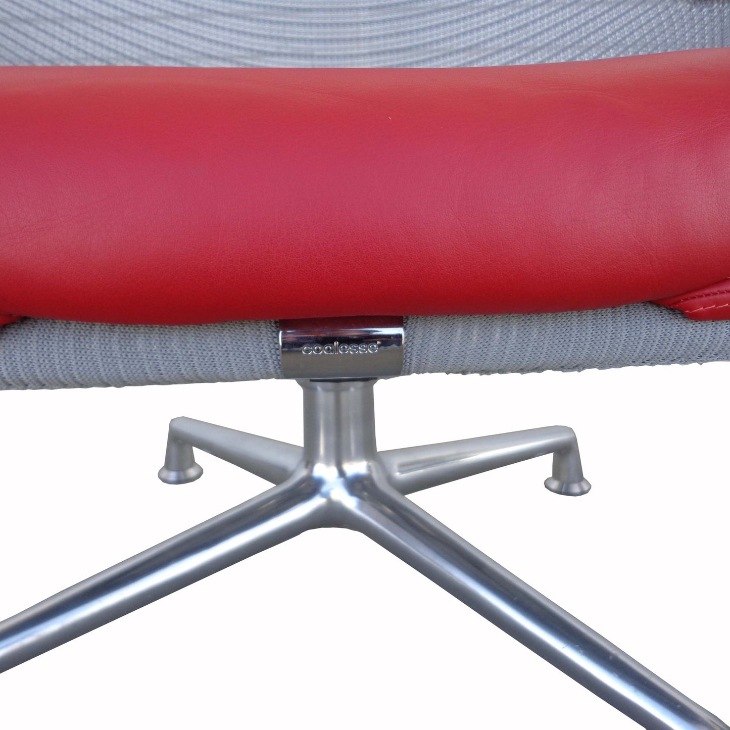 Steelcase “Coallesse” Red Lounge Chair with Arm Tablet